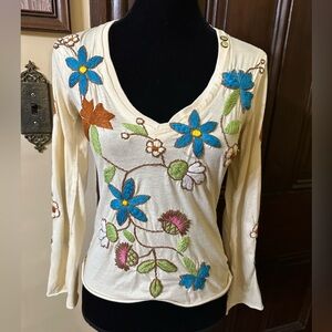 Joystick Johnny Was Vintage Handstiched Embroidered Top S